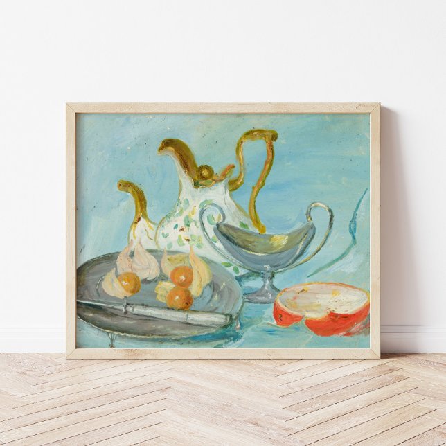 Stillleben auf blauem Hintergrund | Tadeusz Makows Poster (Von Creator hochgeladen)