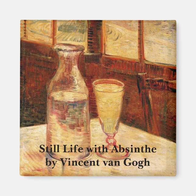 Stillleben bei Absinthe von Vincent van Gogh Magnet (Vorne)