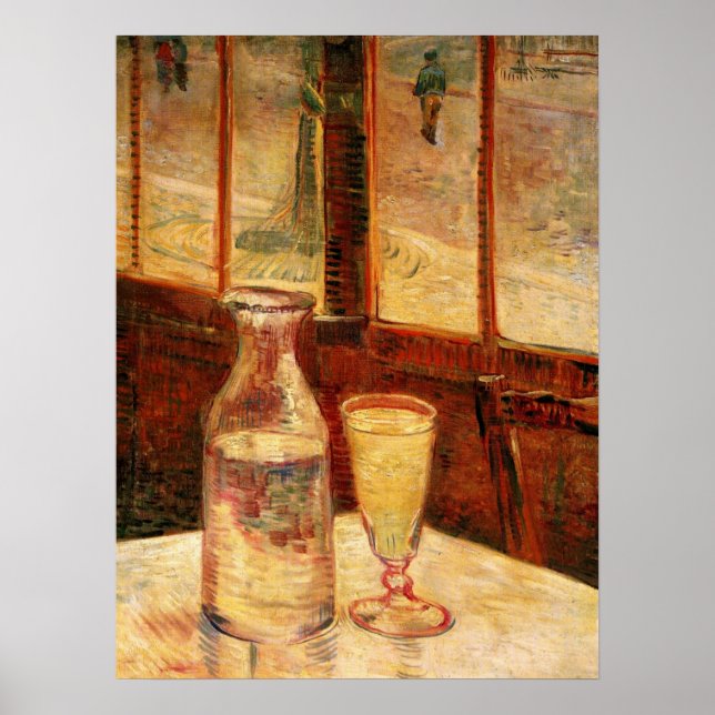Stillleben bei Absinthe von Vincent van Gogh Poster (Vorne)