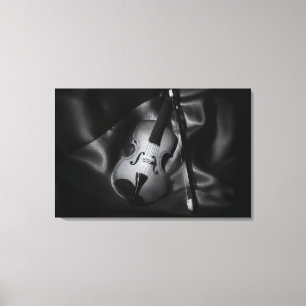 Stillleben-Bild einer Violine in s/w Leinwanddruck