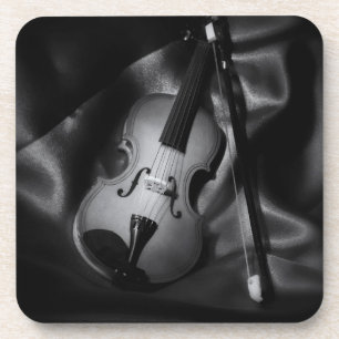 Stillleben-Bild einer Violine in s/w Untersetzer
