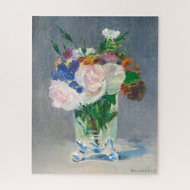 Stillleben, Blume in einer Kristallvase von Manet Puzzle (Vertikal)