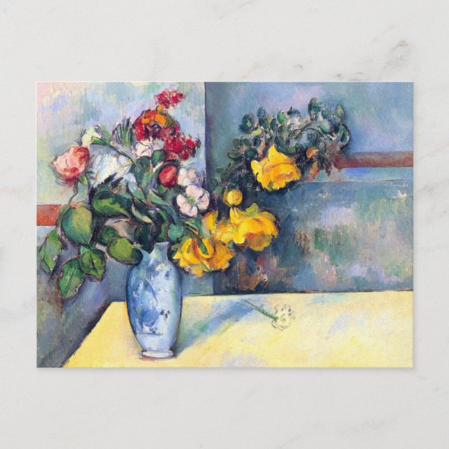 Stillleben Blume in einer Vase von Paul Cezanne Postkarte (Vorderseite)