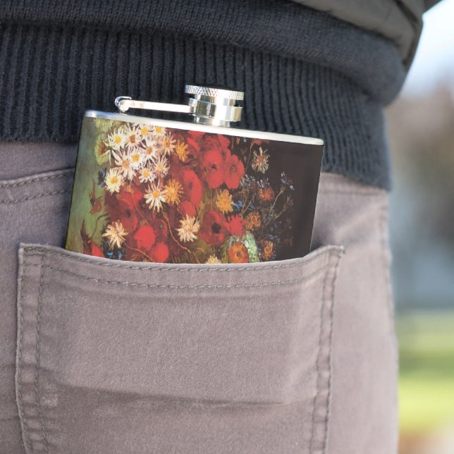 Stillleben Blume in einer Vase von Vincent van Gog Flachmann (Beispiel)