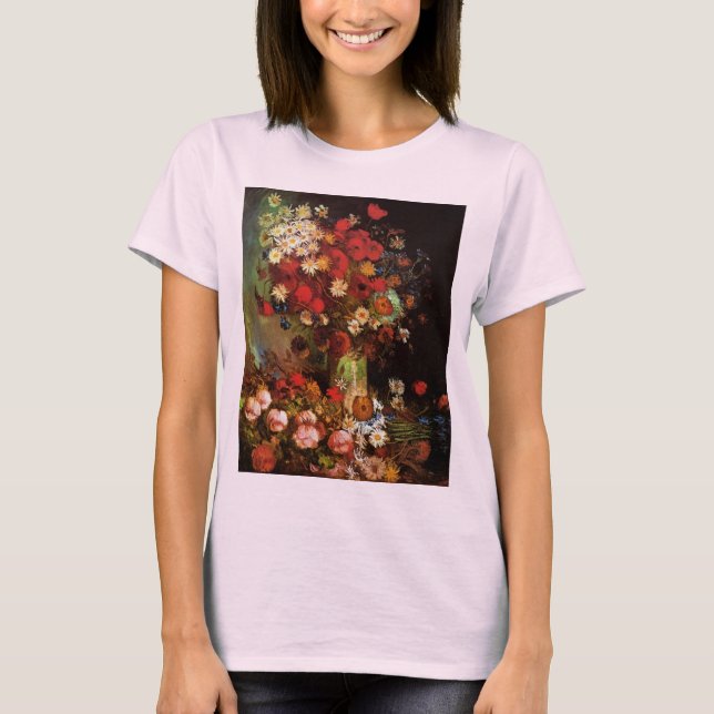Stillleben Blume in einer Vase von Vincent van Gog T-Shirt (Vorderseite)