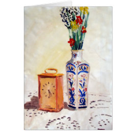 Stillleben Blume und Uhr