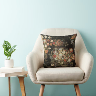 Stillleben Blume, Vintages Blumenbarock Kissen