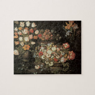 Stillleben Blume, Vintages Blumenbarock Puzzle