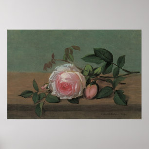 Stillleben Blumen auf einem Sims von Otto Ottesen Poster