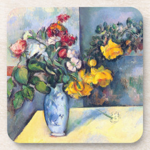 Stillleben Blumen in einer Vase von Paul Cezanne Getränkeuntersetzer