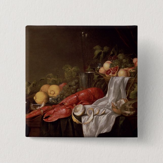 Stillleben der Frucht und des Hummers Button (Vorderseite)