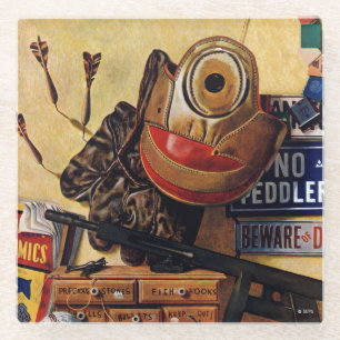 Stillleben der Jungen-Spielwaren Glasuntersetzer