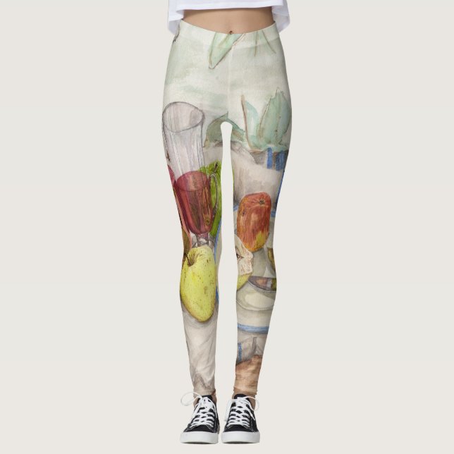 Stillleben der Obst- und Weinmalerei Leggings (Vorderseite)