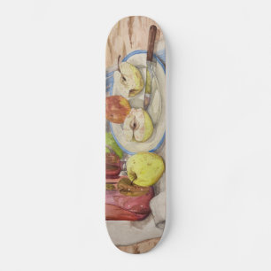 Stillleben der Obst- und Weinmalerei Skateboard