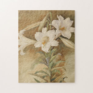 Stillleben der Osterlilien John La Farge Puzzle