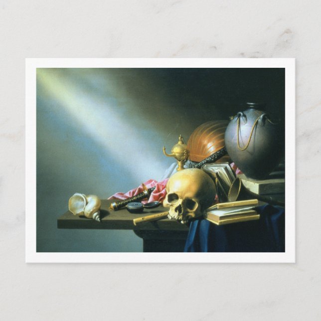 Stillleben: Eine Allegorie der Vanities des Mensch Postkarte (Vorderseite)