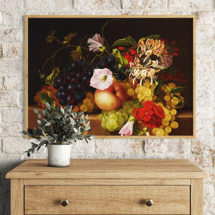 Stillleben - Früchte und Blumen von Adelheid Dietr Fotodruck