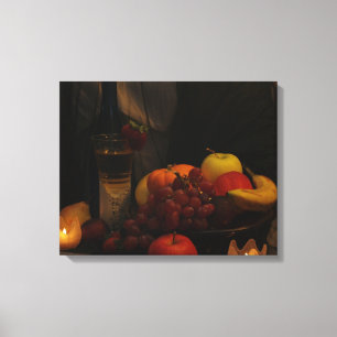 Stillleben /Fruit und Wein Leinwanddruck