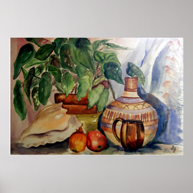Stillleben in Coolen Pasteten Poster (Vorne)