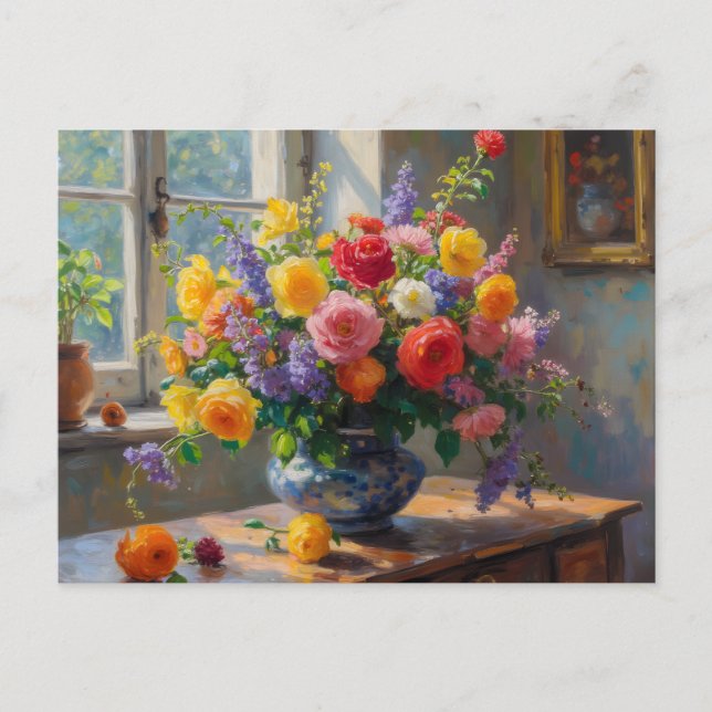 Stillleben Kunst Blumen im Vasen  Postkarte (Vorderseite)