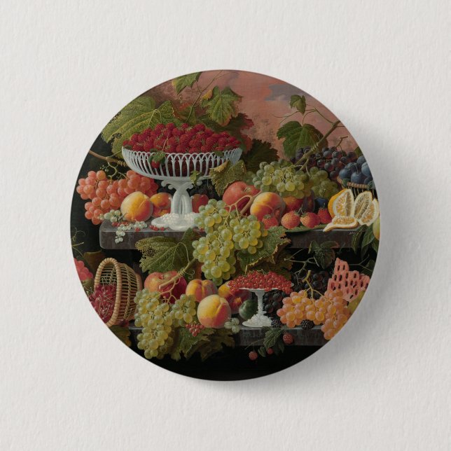 Stillleben-Kunstknopf Button (Vorderseite)