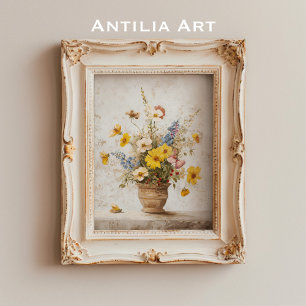 Stillleben-Malerei mit Wildblumen Blumenstrauß  Poster