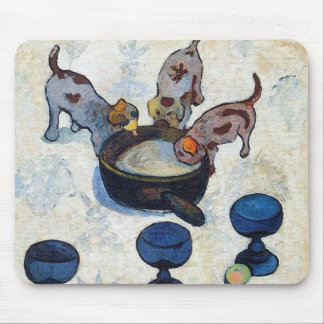Stillleben mit 3 Welpen von Paul Gauguin Mousepad