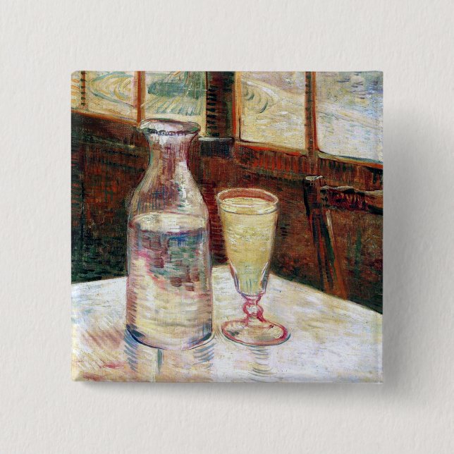 Stillleben mit Absinthe Van Gogh Fine Art Button (Vorderseite)