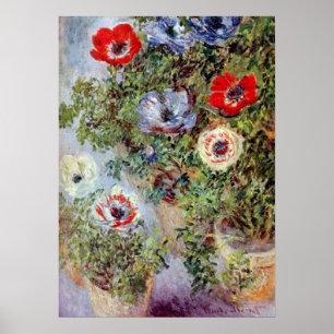 Stillleben mit Anemones von Claude Monet Poster