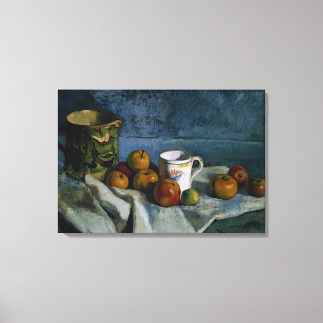 Stillleben mit Äpfeln, Cup und Pitcher (Öl ca Leinwanddruck (Vorderseite)