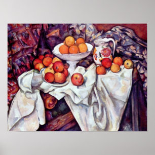 Stillleben mit Äpfeln und Orangen von Paul Cezanne Poster