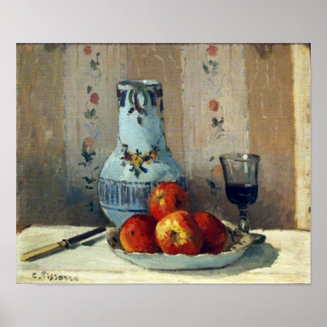 Stillleben mit Äpfeln und Pitcher - Pissarro Poster (Vorne)