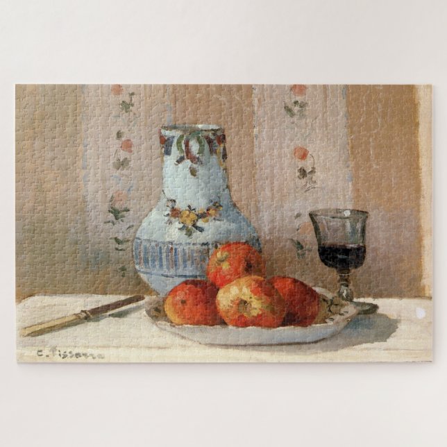 Stillleben mit Äpfeln und Pitcher von Pissarro Puzzle (Horizontal)