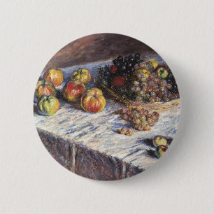 Stillleben mit Äpfeln und Trauben von Claude Monet Button