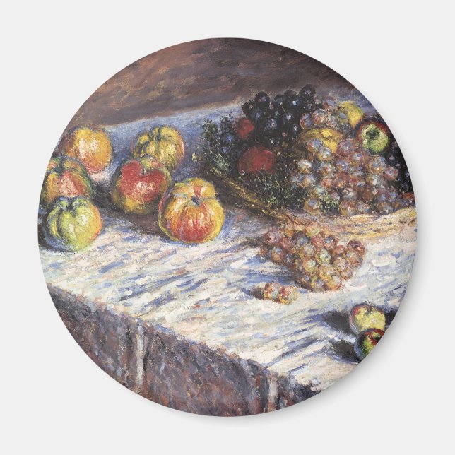 Stillleben mit Äpfeln und Trauben von Claude Monet Magnet (Vorne)