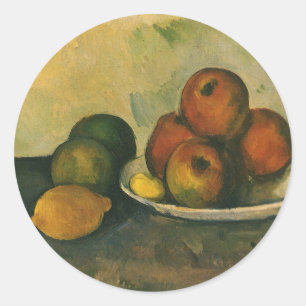 Stillleben mit Äpfeln von Paul Cezanne Runder Aufkleber