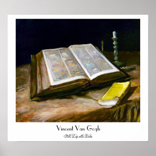 Stillleben mit Bibel durch Vincent van Gogh Poster