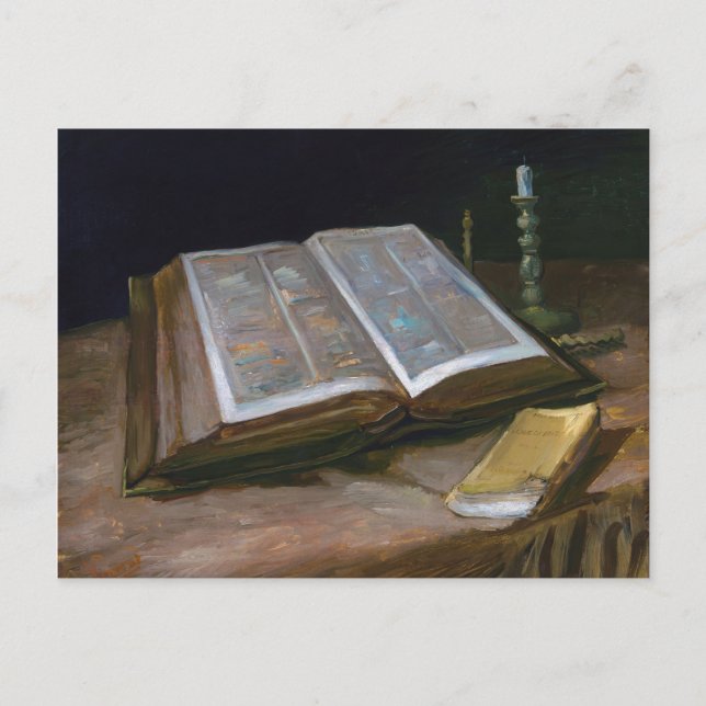 Stillleben mit Bibel von Vincent Van Gogh (1885) Postkarte (Vorderseite)