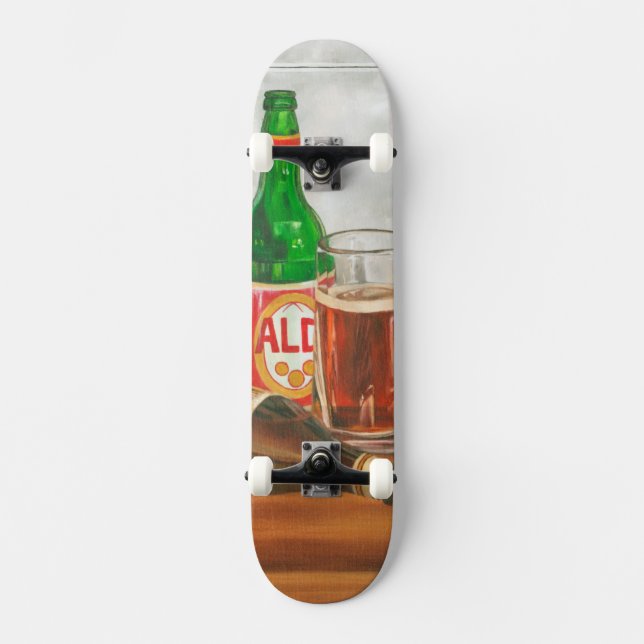 Stillleben mit Bier von Jennifer Goldberger Skateboard (Vorderseite)