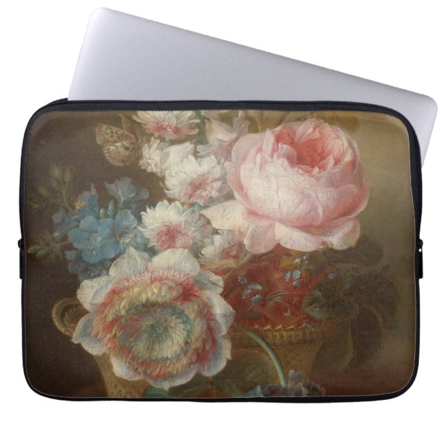 Stillleben mit Blume - Cornelis van Spaendonck Laptopschutzhülle (Vorderseite)