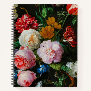 Stillleben mit Blume in einer Glasvase Notizbuch