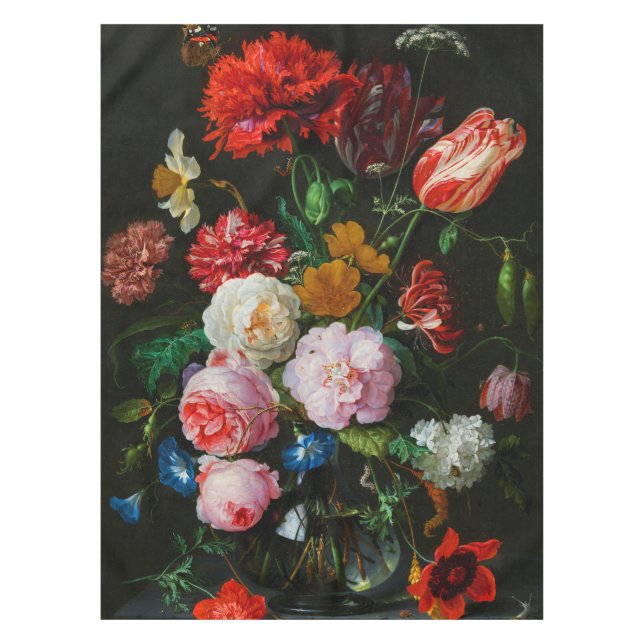 Stillleben mit Blume in einer Glasvase Tischdecke (Vorderseite)