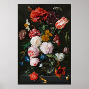 Stillleben mit Blume in einer Glasvase von Heem Poster