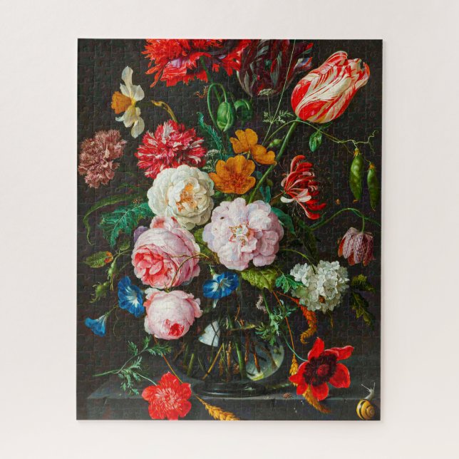 Stillleben mit Blume in einer Glasvase von Heem Puzzle (Vertikal)