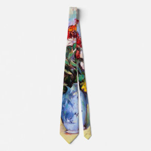 Stillleben mit Blume in einer Vase, Paul Cezanne Krawatte