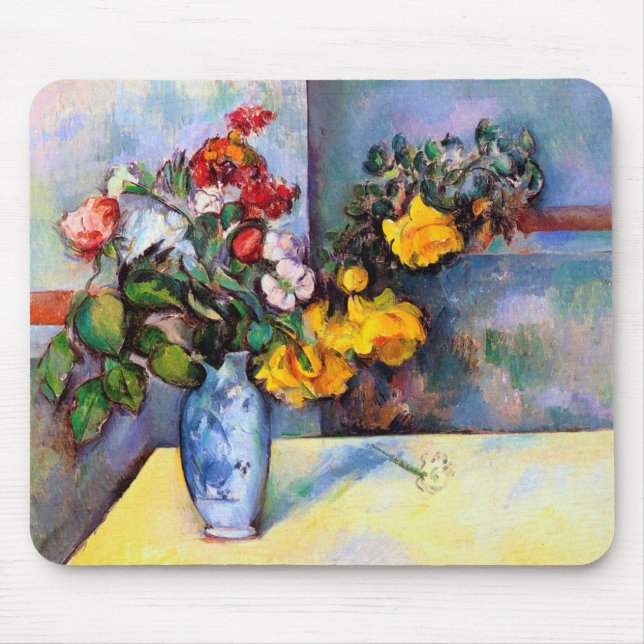 Stillleben mit Blume in einer Vase, Paul Cezanne Mousepad (Vorne)