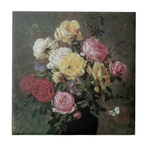 Stillleben mit Blume in Vase von Olaf Hermansen Fliese