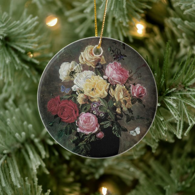 Stillleben mit Blume in Vase von Olaf Hermansen Keramik Ornament (Baum)