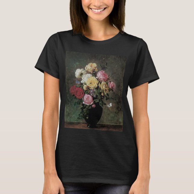 Stillleben mit Blume in Vase von Olaf Hermansen T-Shirt (Vorderseite)