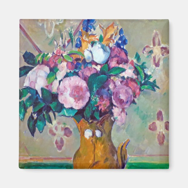 Stillleben mit Blume, Paul Cezanne Magnet (Vorne)